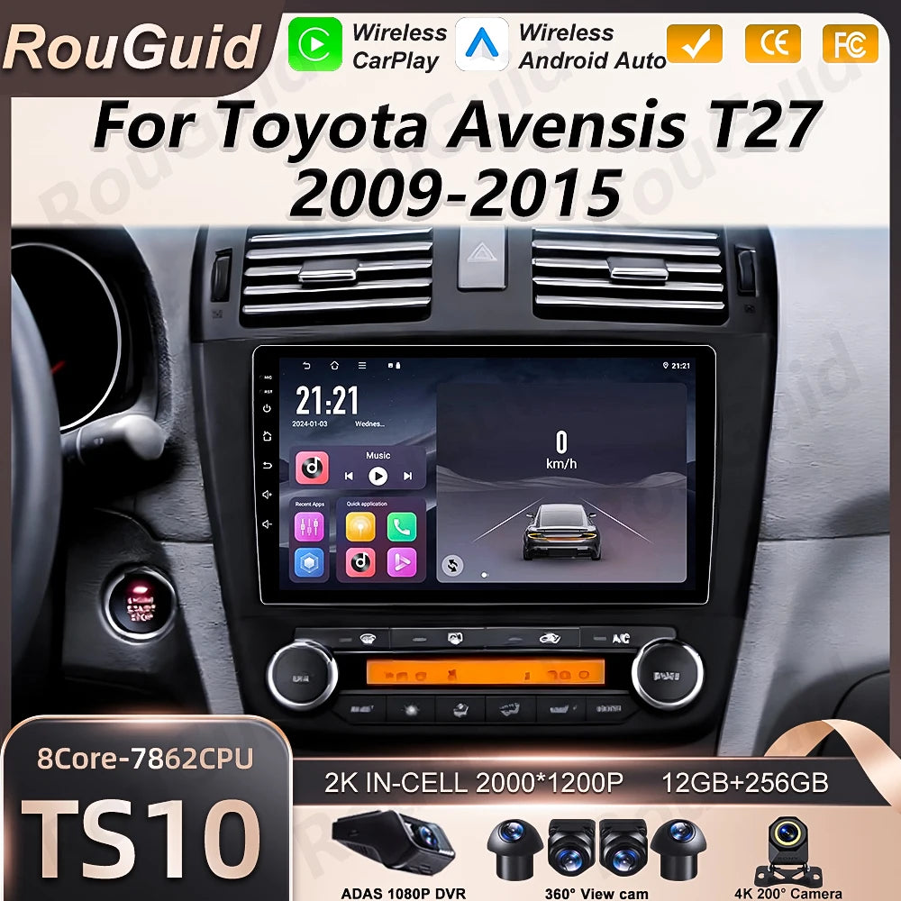 Android 16 Car Radio For Toyota Avensis T27 2009 - 2015 Multimedia Player Autoradio BT Car | AUTOKITSHOP