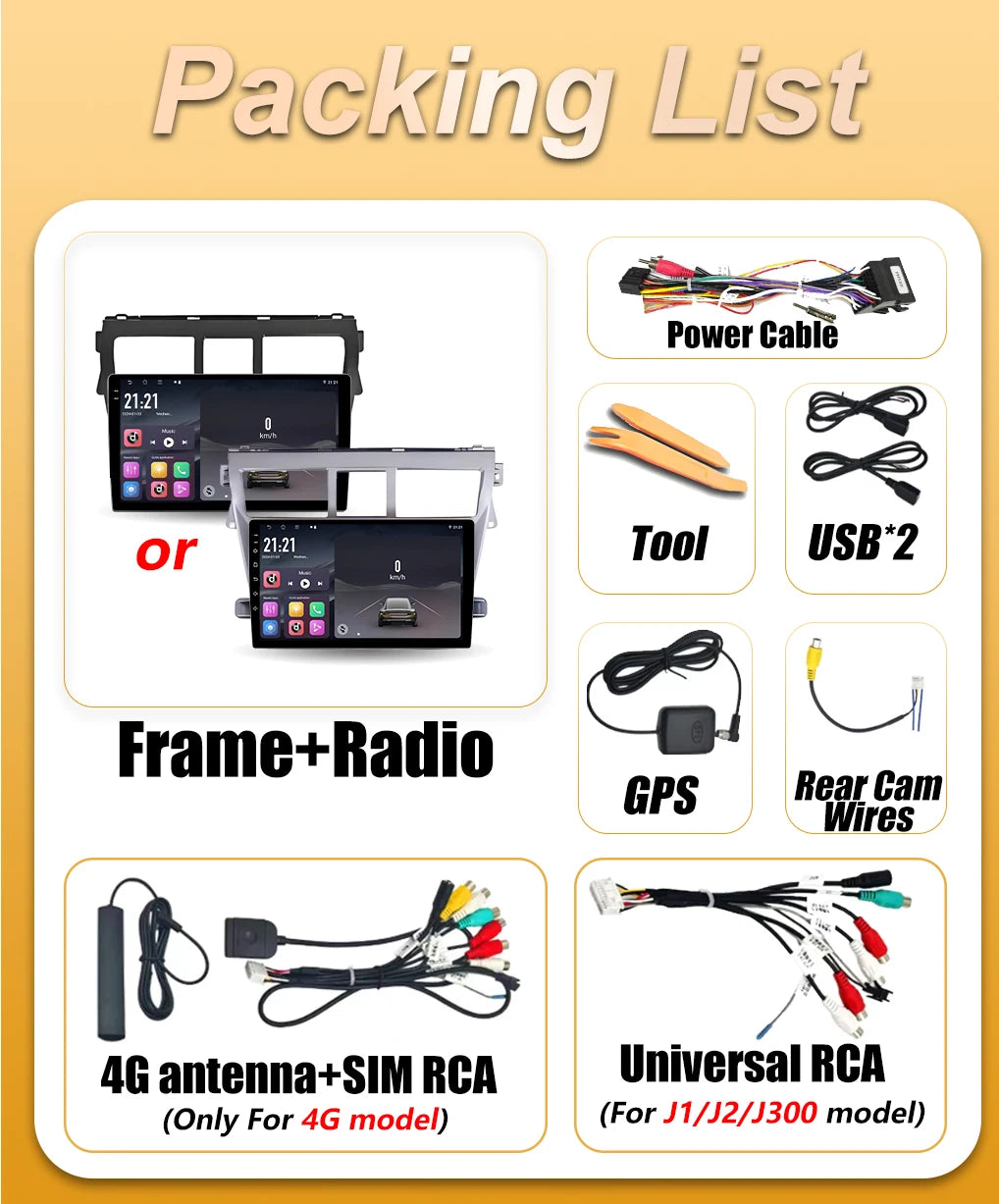 Android 16 Car Radio For Toyota Vios Yaris 2007 2008 2009 2010 2011 2012 Multimedia Player | AUTOKITSHOP