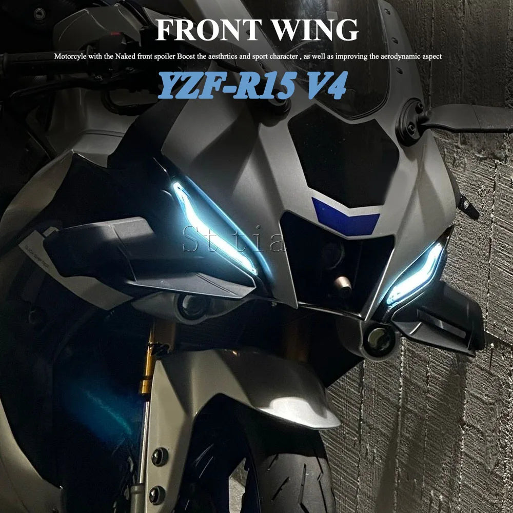 For YAMAHA R15 YZF R15 YZFr15 V4 2022 2023 YZF-R15 1pair Fixed Wind Wing Motorcycle Wing Aerodyn - Automotive LED Light