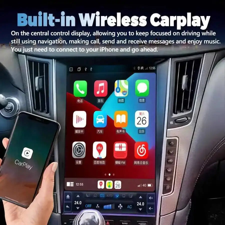 13.6" Android15 Car Radio For Infiniti Q50 Q50L Q50s Q60 2013-2019 GPS Navigation Multimed | AUTOKITSHOP