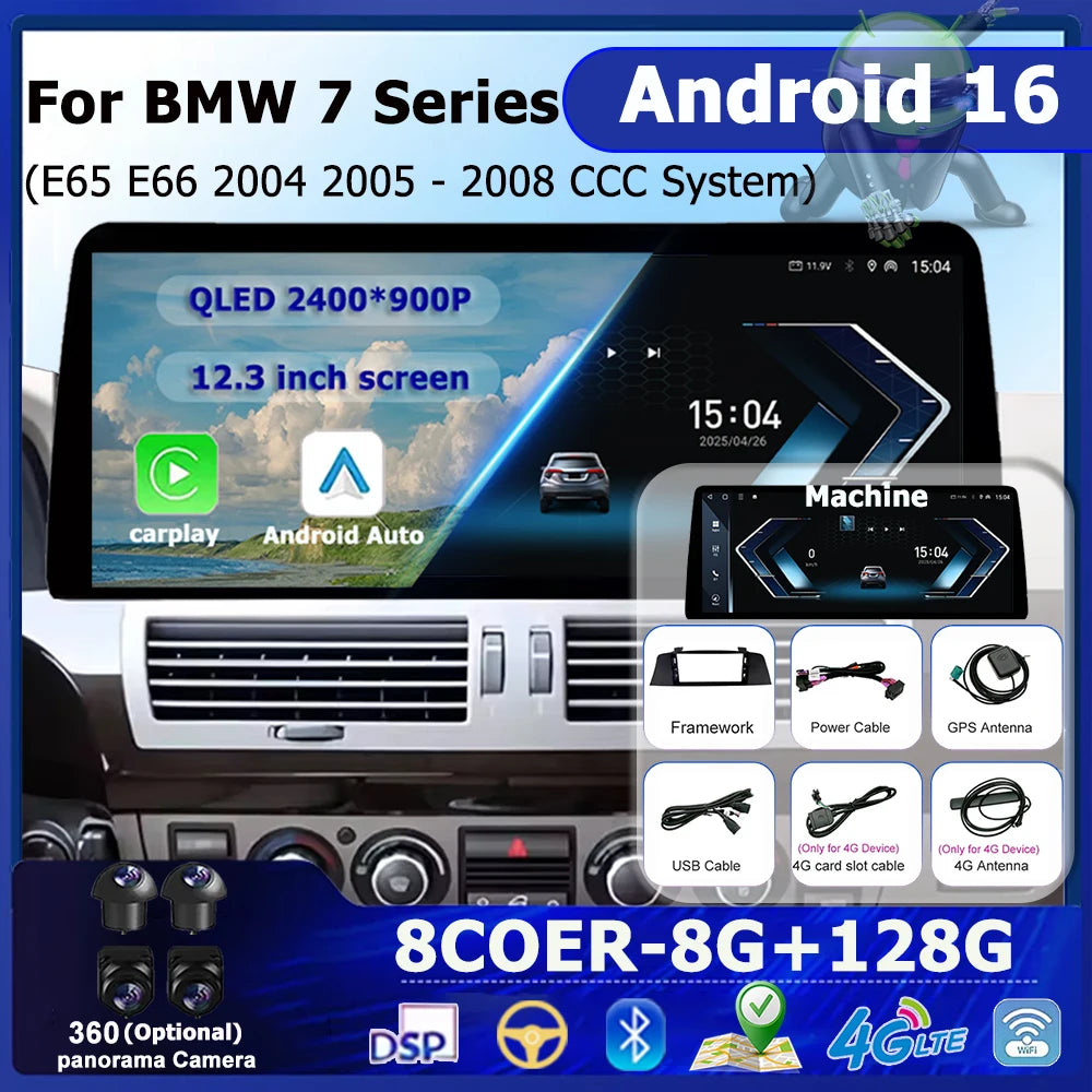 Car Video Multimedia Player Android 16 HD Touch Screen CCC System For BMW 7 Series E65 E66
