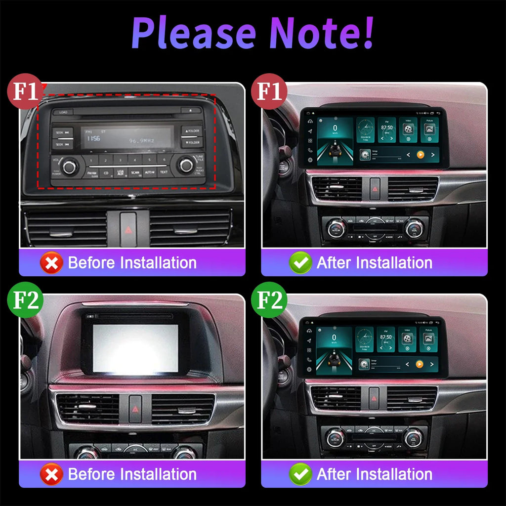 12.3 inch Android 14 For Mazda Cx5 CX-5 Cx 5 2014-2016 Multimedia CarPlay Car Radio Auto N