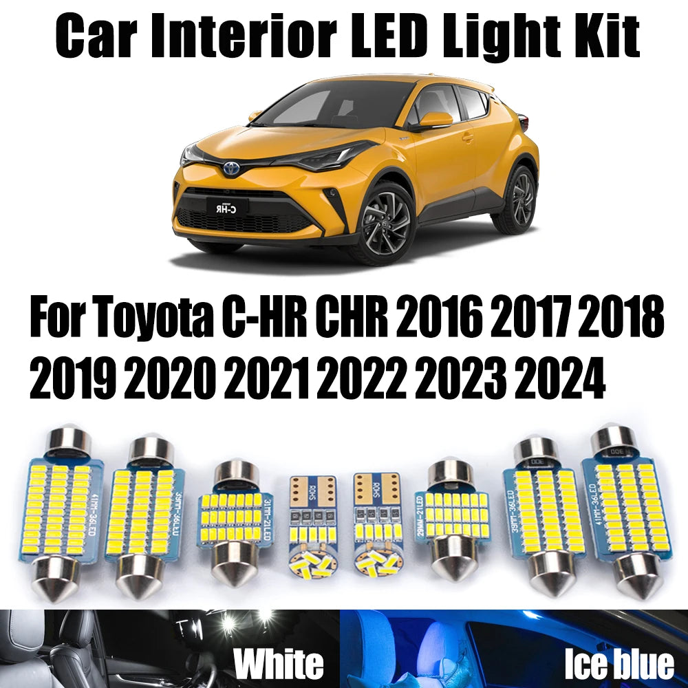 10-Piece LED Interior Light Kit for Toyota - Canbus Error-Free Interior Bulbs
