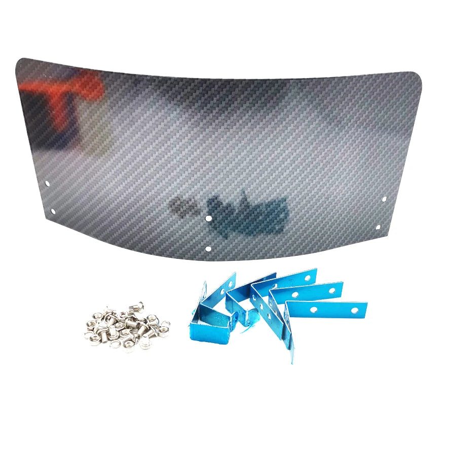 Car 2.5"-5.5" Cold Air Intake Filter Cover Heat Shield Carbon Fiber Look Metal