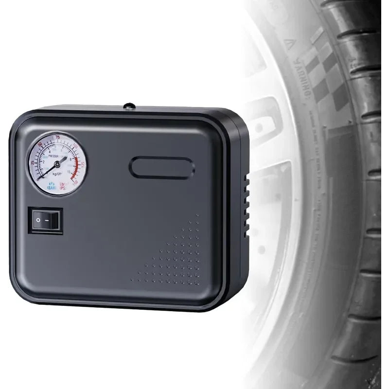 Car Tire Inflator DC 12V Car Air Compressor Auto Air Pump Pointer Type Tire Pressure Display Ele - Automotive LED Light