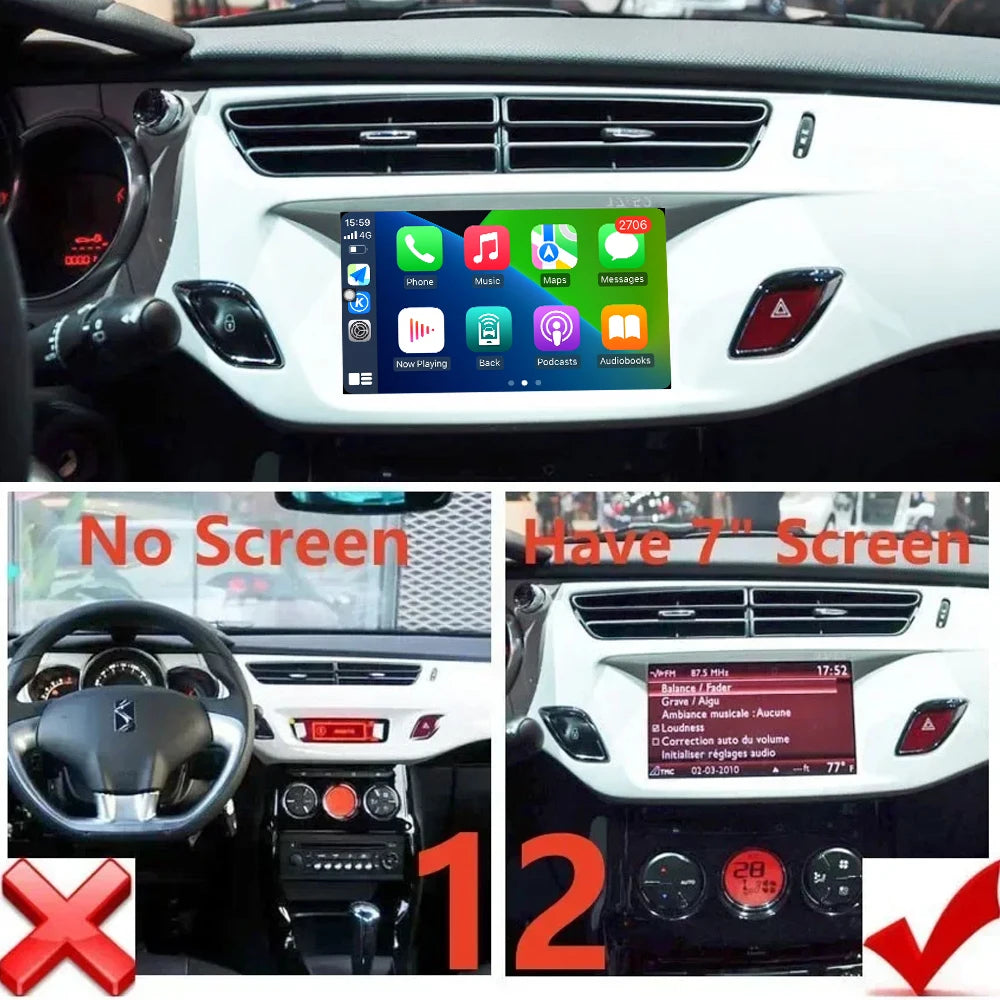 7 inch For Citroen C3 DS3 Android Auto Carplay Car Radio Multimedia Video Player GPS Navig