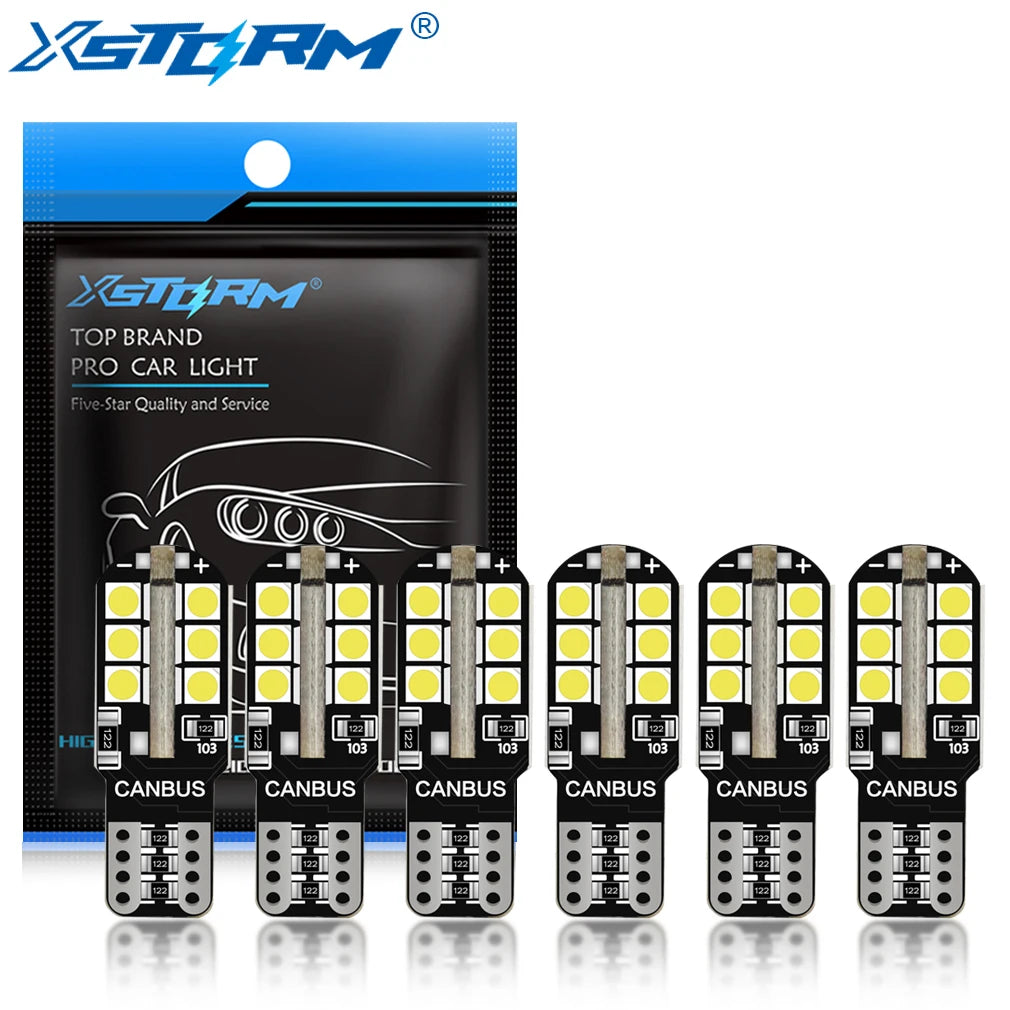 6-Piece LED Interior Light Kit for WY5W W5W T10 - Canbus Error-Free Interior Bulbs