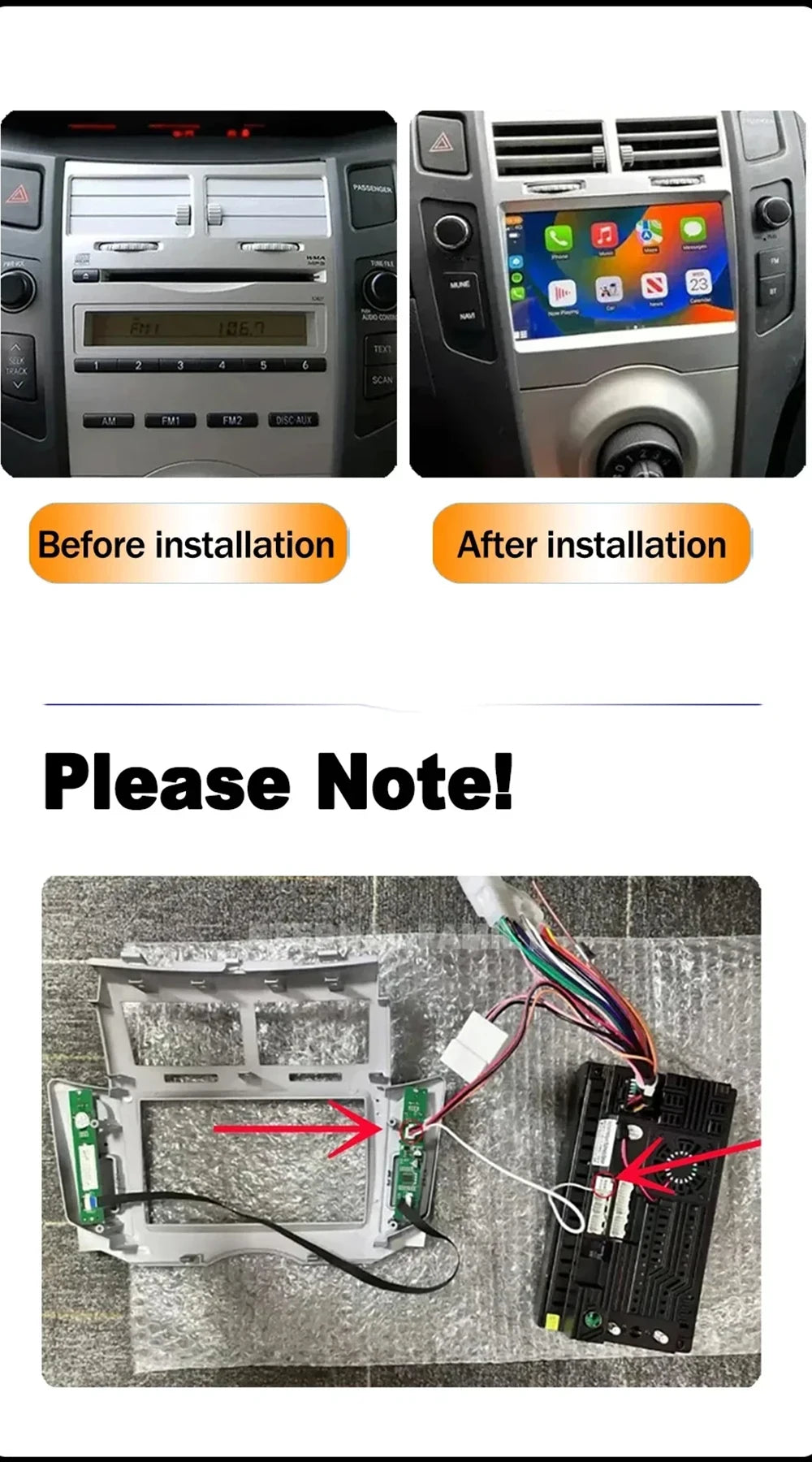 For Toyota Yaris XP90 Vitz Platz 2005-2012 Android 16 7 inch Car Radio Carplay Multimedia