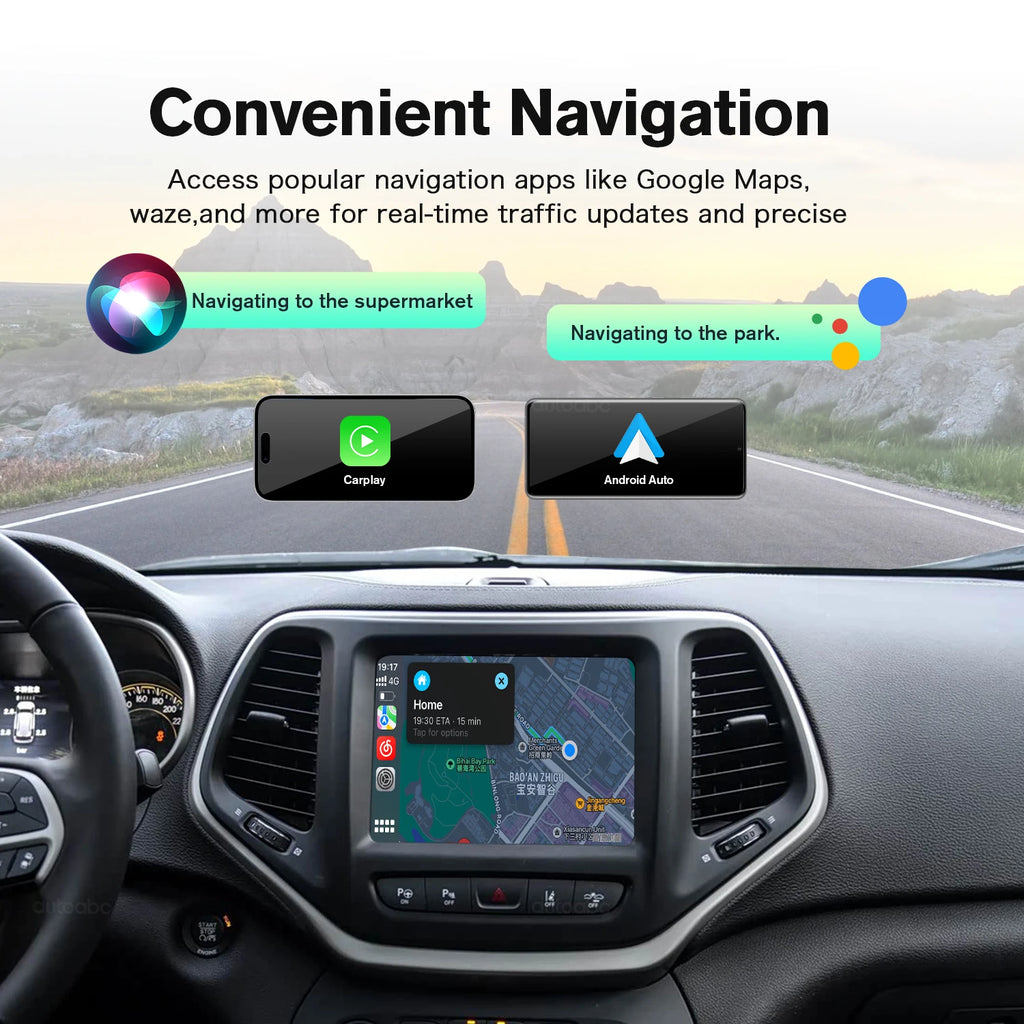 Wireless CarPlay Android Auto for Chrysler 300C Dodge Challenger Jeep 2014-2019 with OEM C | AUTOKITSHOP