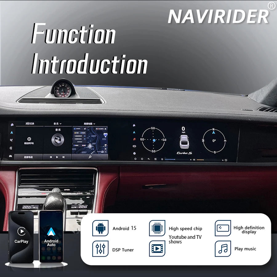 12.3+12.3Inch Interactive Car Radio For Porsche Panamera 2017-2023 Upgraded 2024 New Displ | AUTOKITSHOP