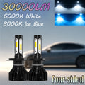 30000LM 4-Sides 9005/HB3 9006/HB4 H4 H7 H11 H13 9004 9007 Car LED Bulbs 6000K White 8000K