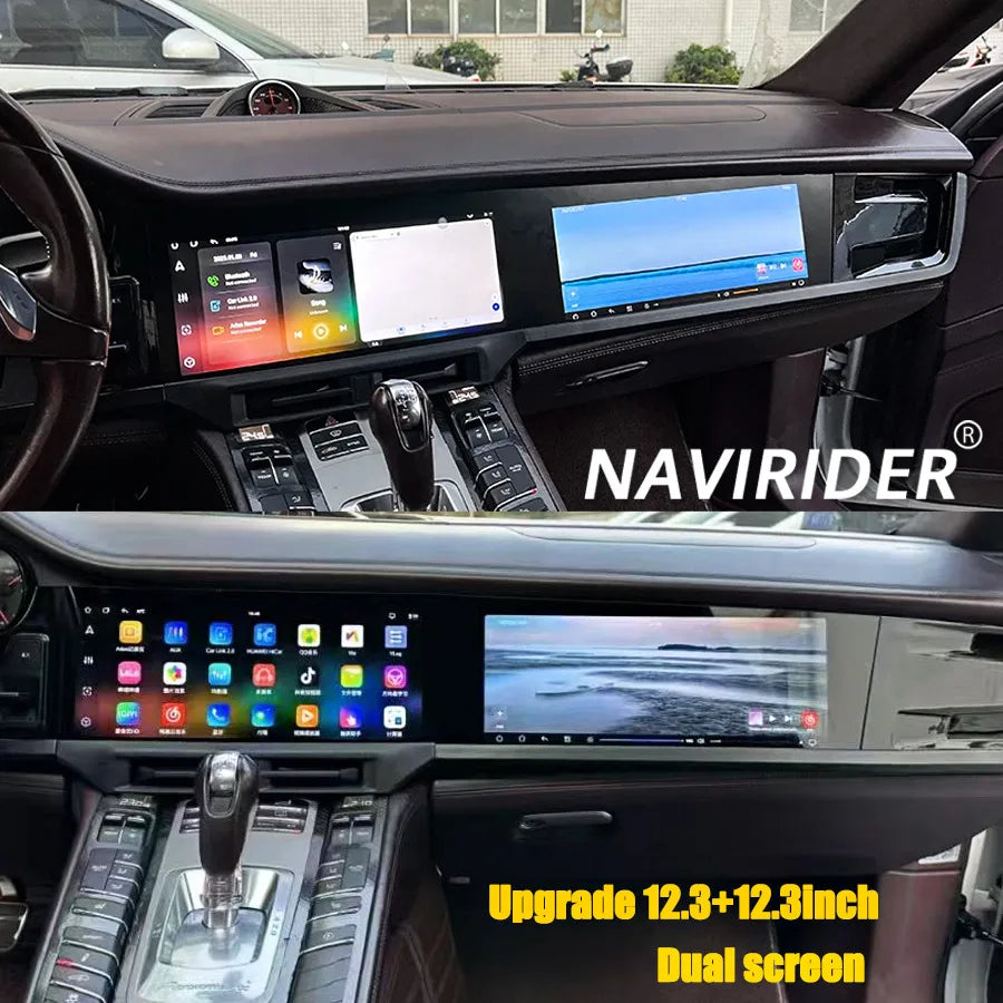 12.3+12.3inch Dual screen Car Radio For Porsche Panamera 2010-2017 Android15 Auto Carplay  | AUTOKITSHOP