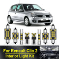 8-Piece LED Interior Light Kit for Renault Clio 2 II MK2 - Canbus Error-Free Bulbs | AUTOKITSHOP