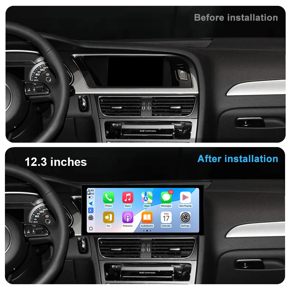 10.33 "/12.3" for Audi A4 A5 S5 2009 - 2016 Wireless Carplay HD Touch Screen Android 14 Ca