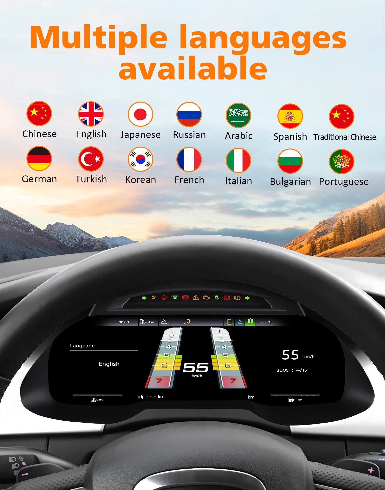 1920*720 Car LCD Dashboard panel for AUDI A4 2009 - 2012 Digital Instrument Cluster Virtua