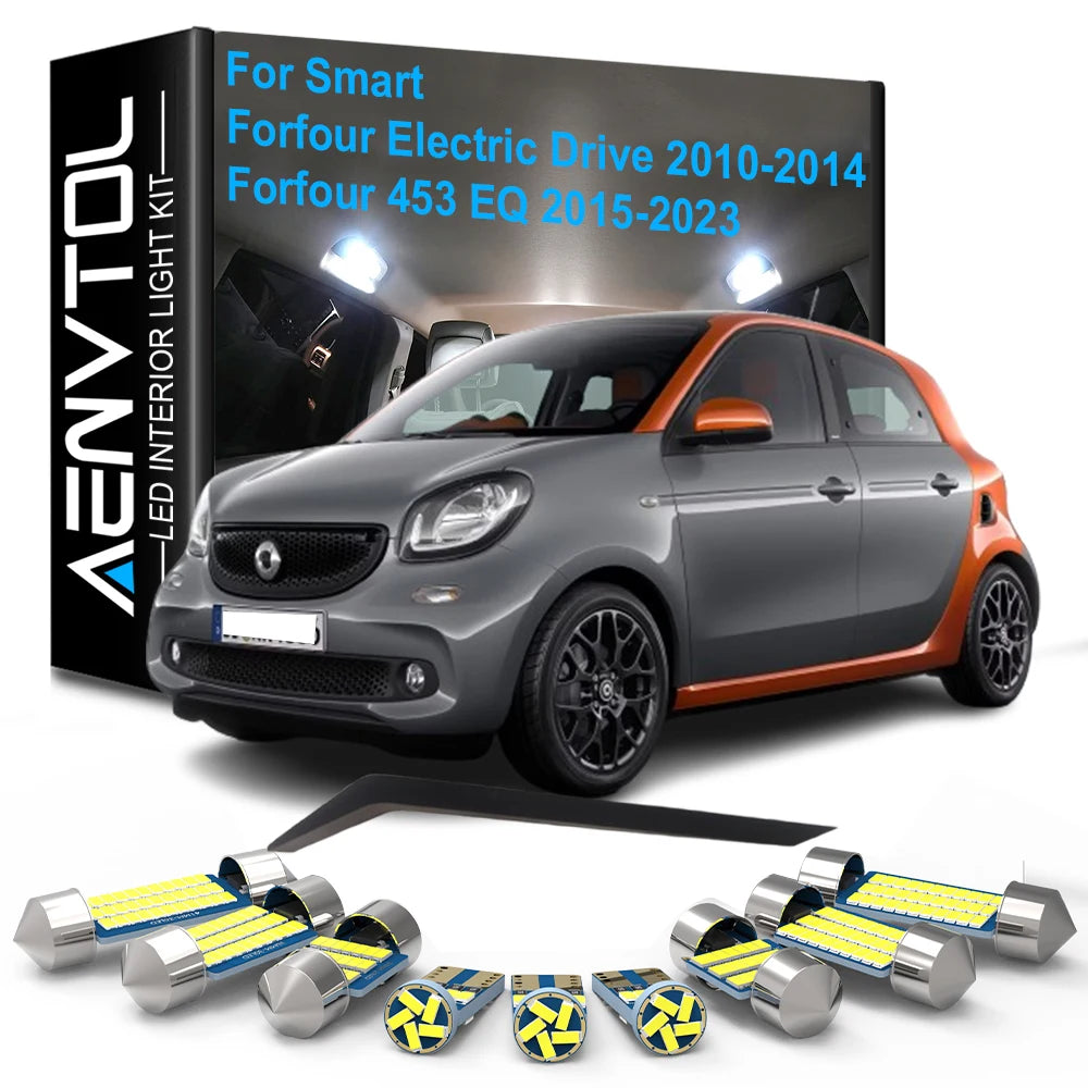 9-Piece LED Interior Light Kit for Smart Forfour 453 EQ Electric Drive 2010-2014 - Canbus Dome Map Door Trunk Bulbs |...