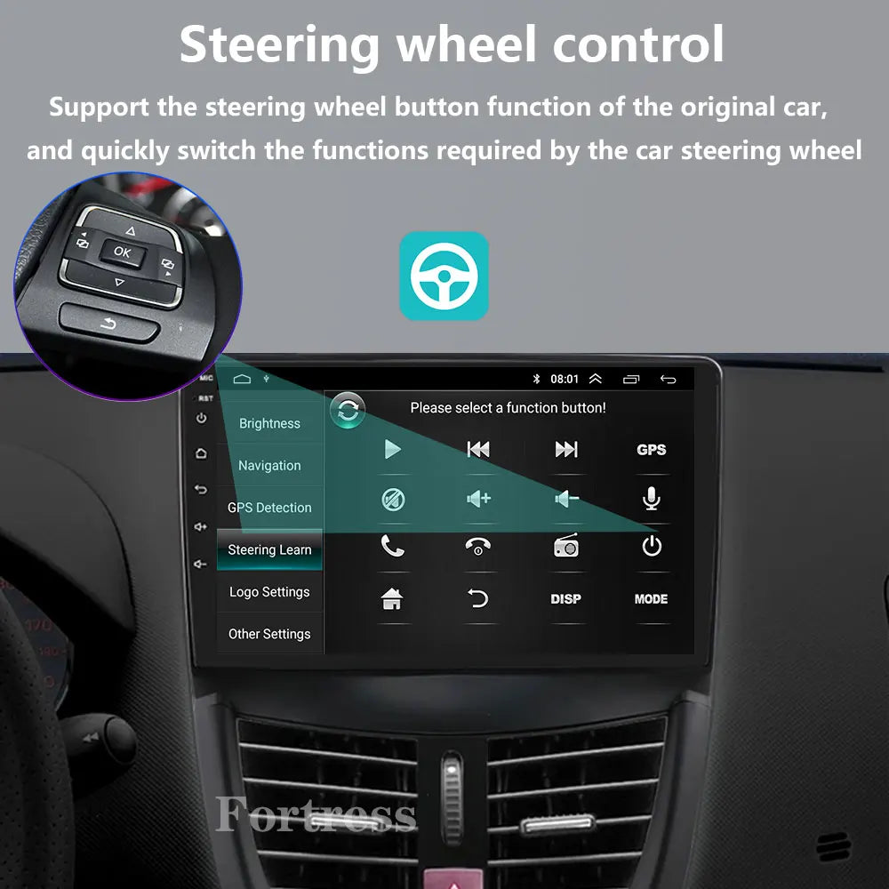 Android 16 Carplay Auto 2K Screen Car Radio BT Multimedia Player For Peugeot 207 CC 207CC