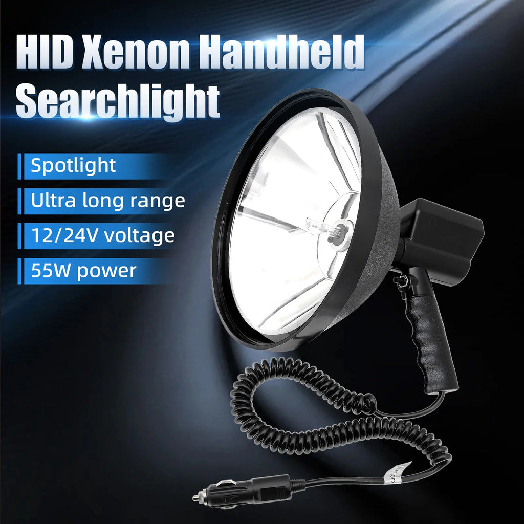 12V 9Inch Outdoor Searchlight Portable Spotlight Hunting Light Fishing Camping Light Super Brigh - Automotive LED Light
