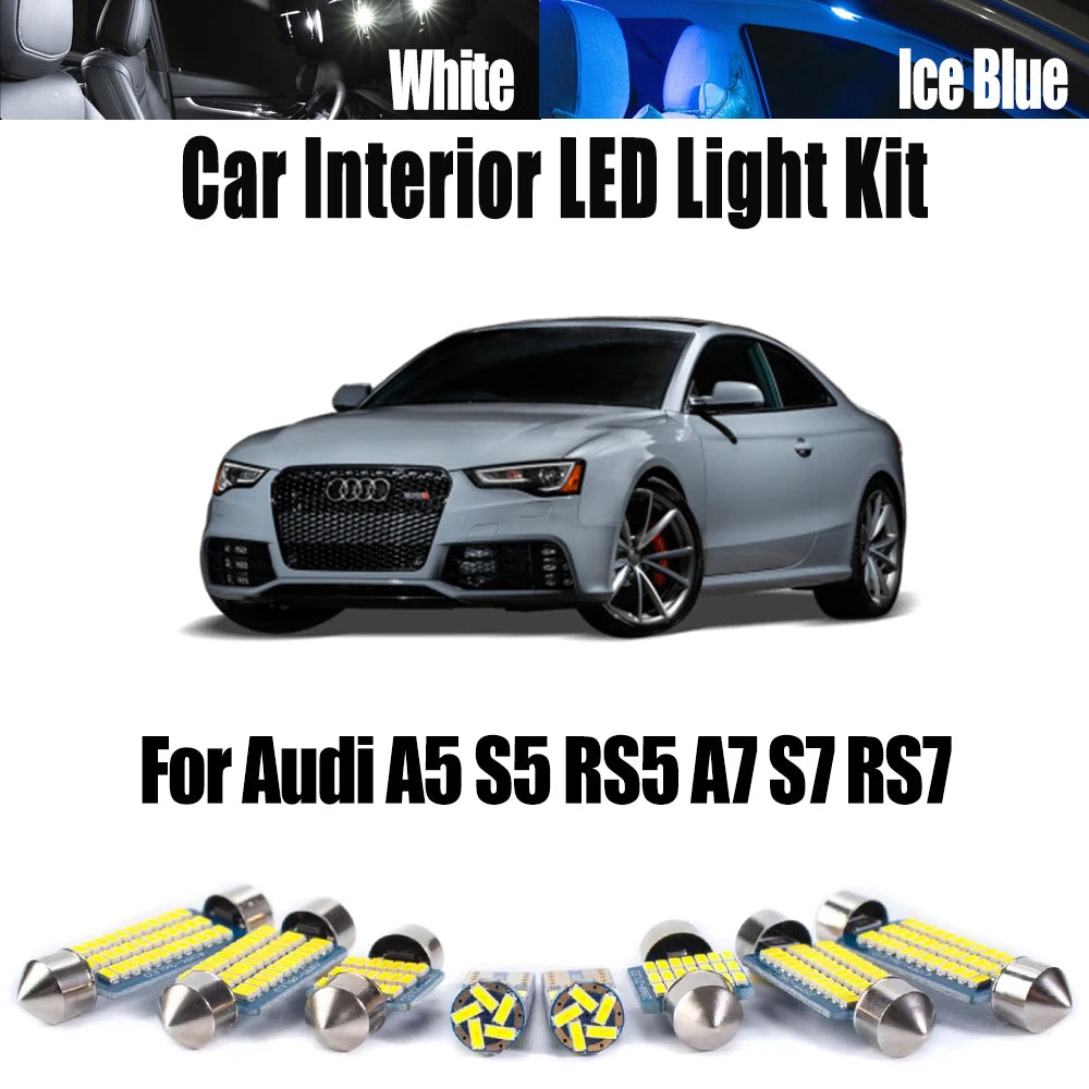 LED Interior Light Kit for Audi A5 S5 RS5 A7 S7 RS7 LED Bulbs No Error Car Accessories Interior Reading Reading Dome ...