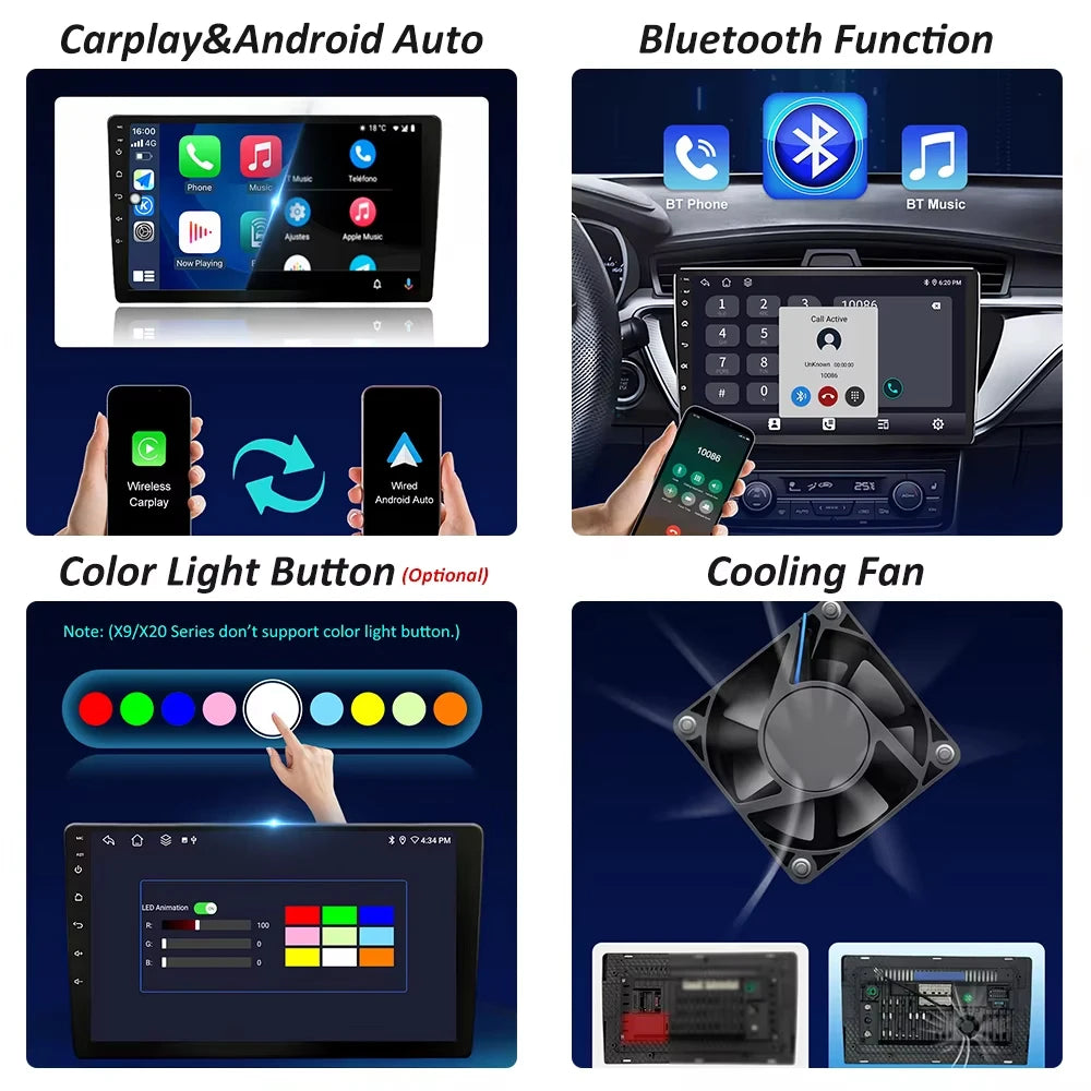 Wireless Carplay 9 inch for Seat lbiza 2016 - 2017 Android 14 Car Audio Multimedia Player
