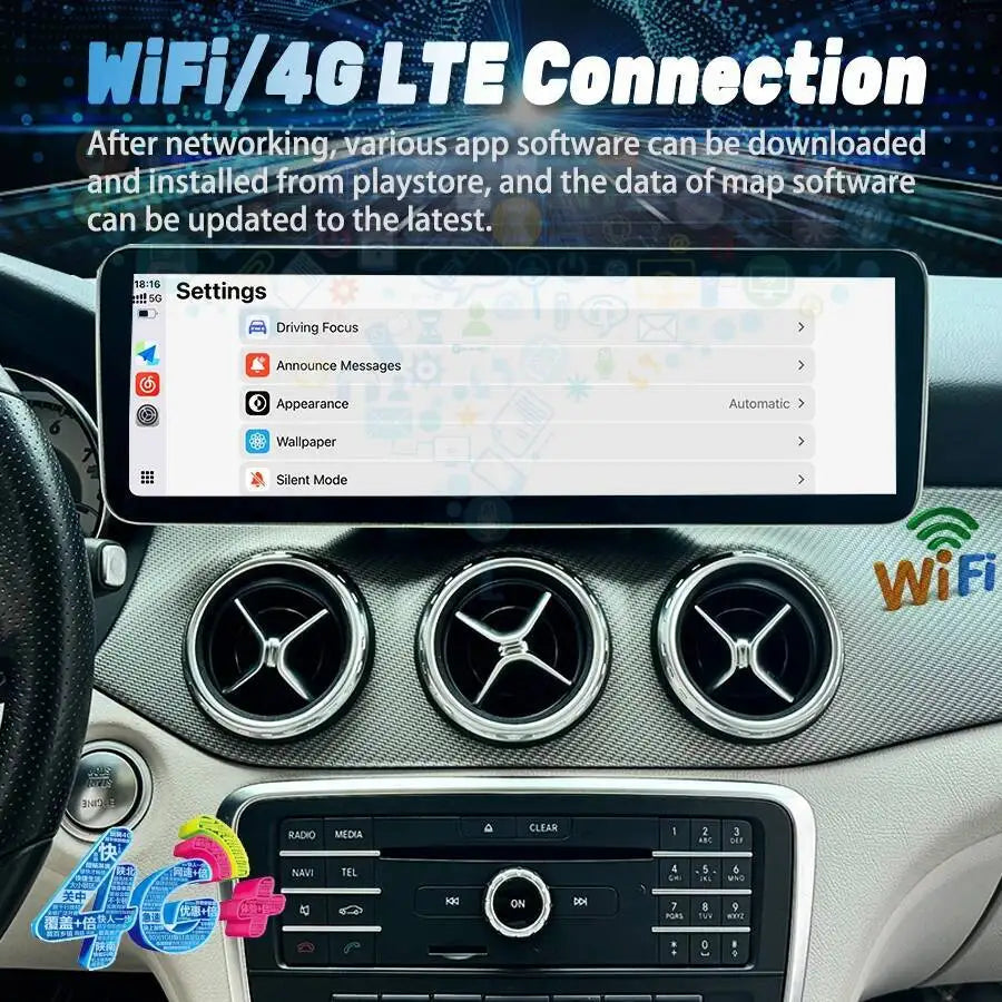 14.9inch Android 15 Carplay Car Radio For Mercedes Benz A Class GLA CLA 2013-2018 NTG 4.5  | AUTOKITSHOP