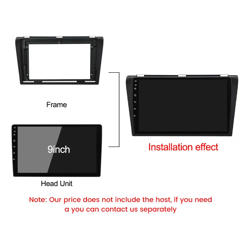 9'' Car Radio Fascia Frame for MAZDA 3 2004-2009 Stereo Panel Dash Installation Refitting