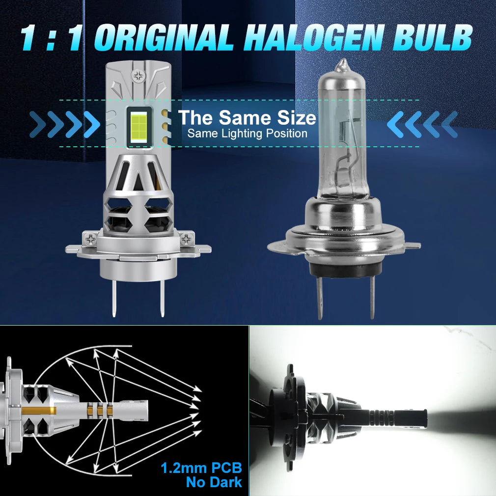 S&D H7 LED Headlight 30000LM 100W Car Headlight Bulb Super Bright 6000K White CANBUS Plug
