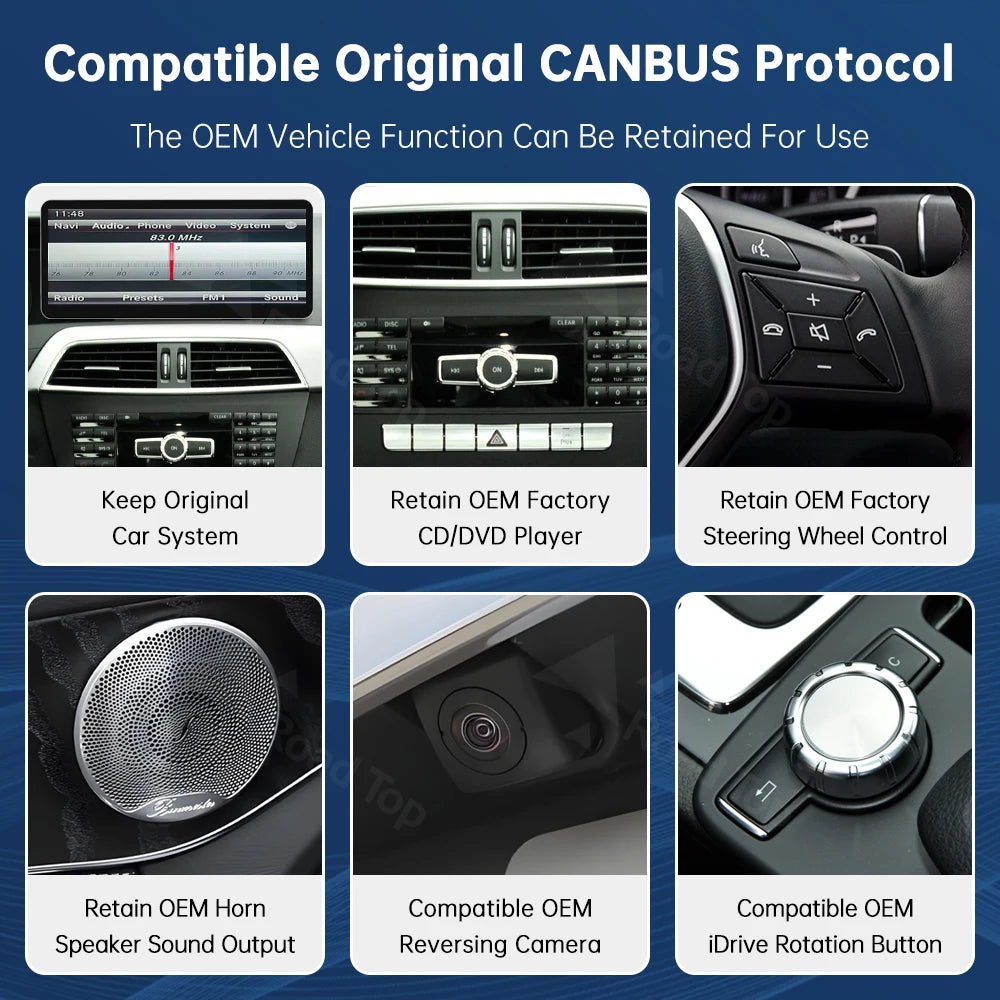 CN 12.3'' Multimedia Display For Benz C Class W204 2011-2012 NTG4.5 Touch Screen Wireless  | AUTOKITSHOP