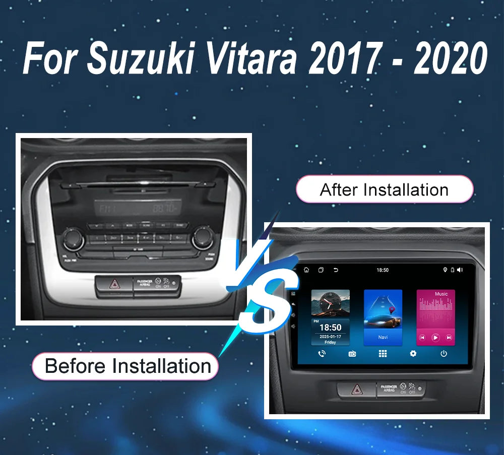 Android 15 Car Radio For Suzuki Vitara 2017 2018 2019 2020 Auto Multimedia Video Player GP