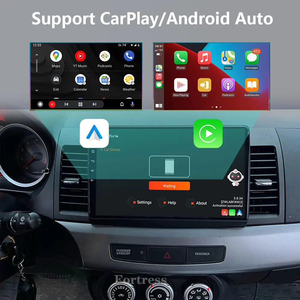Android 16 Car Radio Stereo For Mitsubishi Lancer 10 CY 2007 - 2013 Multimedia Video Playe