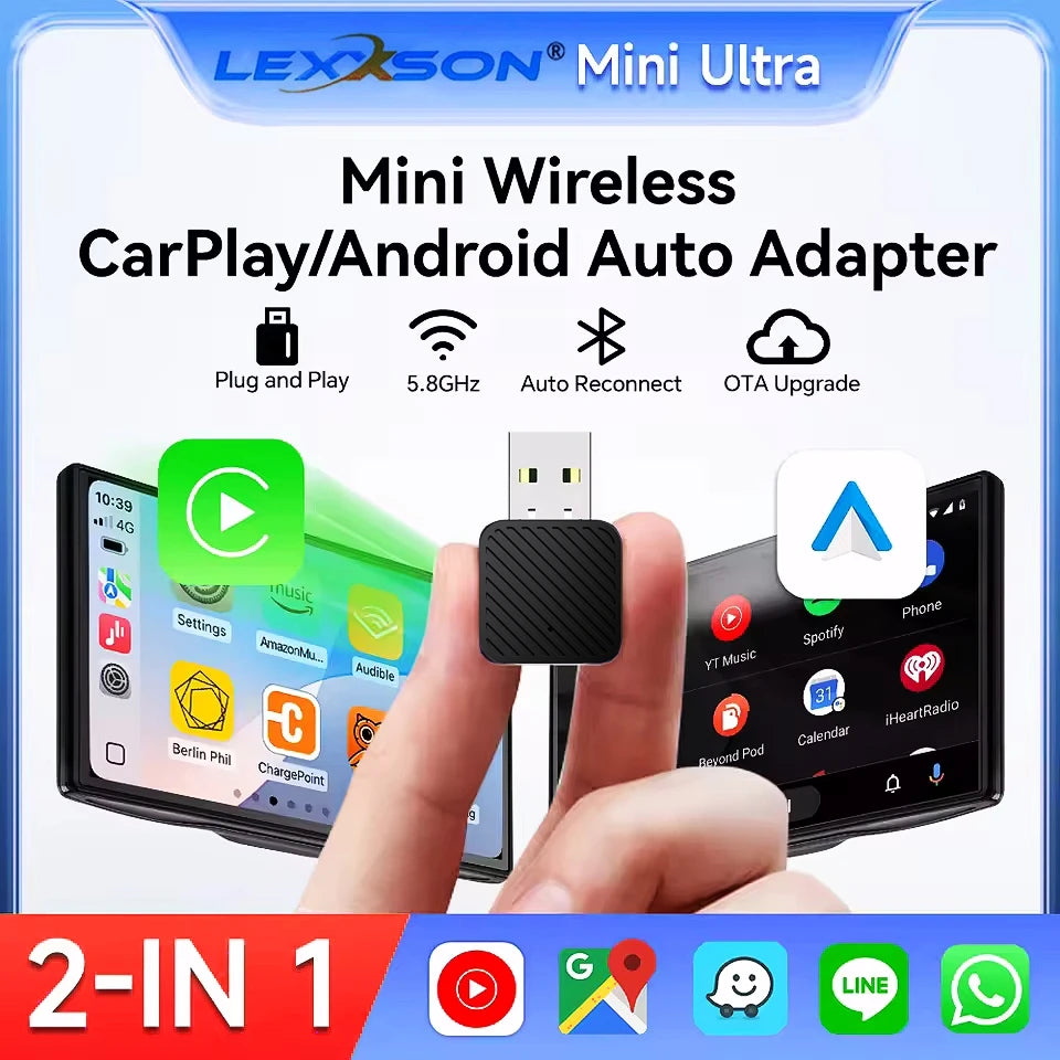 Wireless Carplay Adapter Android Auto Wireless Smart Dongle 2in1 For Volvo Benz Audi Kia H | AUTOKITSHOP