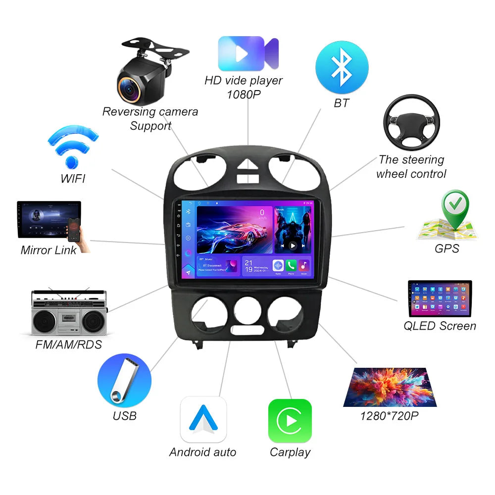 Android 16 For Volkswagen Beetle A4 2002-2011 Car Radio Gps Navigation Auto Wireless Carpl | AUTOKITSHOP