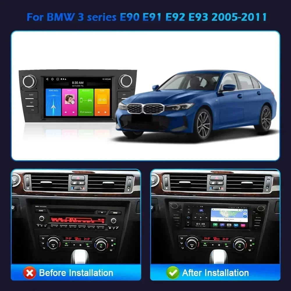 For BMW 3 Series E90 E91 E92 E93 2006-2012 Android Auto Radio Wireless Carplay Multimedia