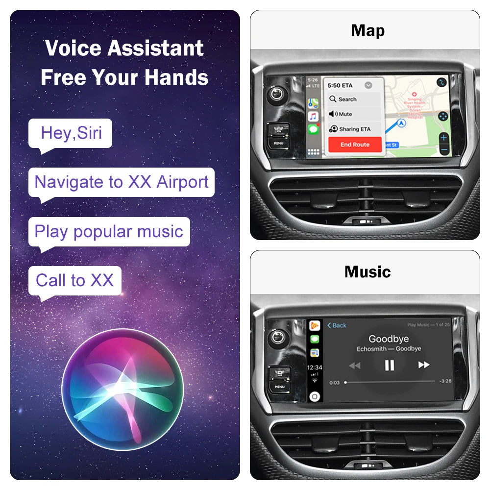 Road Top Wireless Carplay for Peugeot 2008 408 508 2014-2016 Support Wireless Android Auto | AUTOKITSHOP