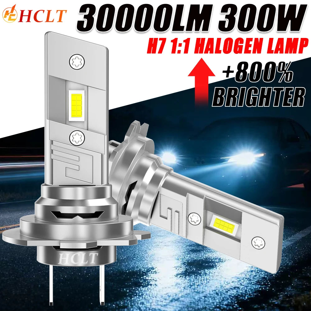 H7 LED Headlight Canbus Bulbs 6000K Plug And Play Turbo Fan Spotlight Automobile Lamp Wire