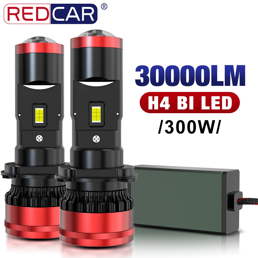  2Pcs H4 LED Projector Lens Mini H4 LED Lens with Fan Cooling Auto Headlight Bulbs CSP Ch