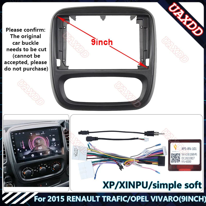 For 2015 RENAULT TRAFIC/OPEL VIVARO 9INCH Car Radio Android DVD Stereo Audio Screen Multim