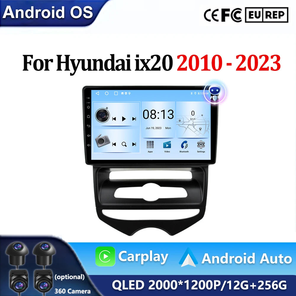 Android 16 Car Radio For Hyundai ix20 ix-20 2010-2023 Carplay Android Player Multimedia IP | AUTOKITSHOP