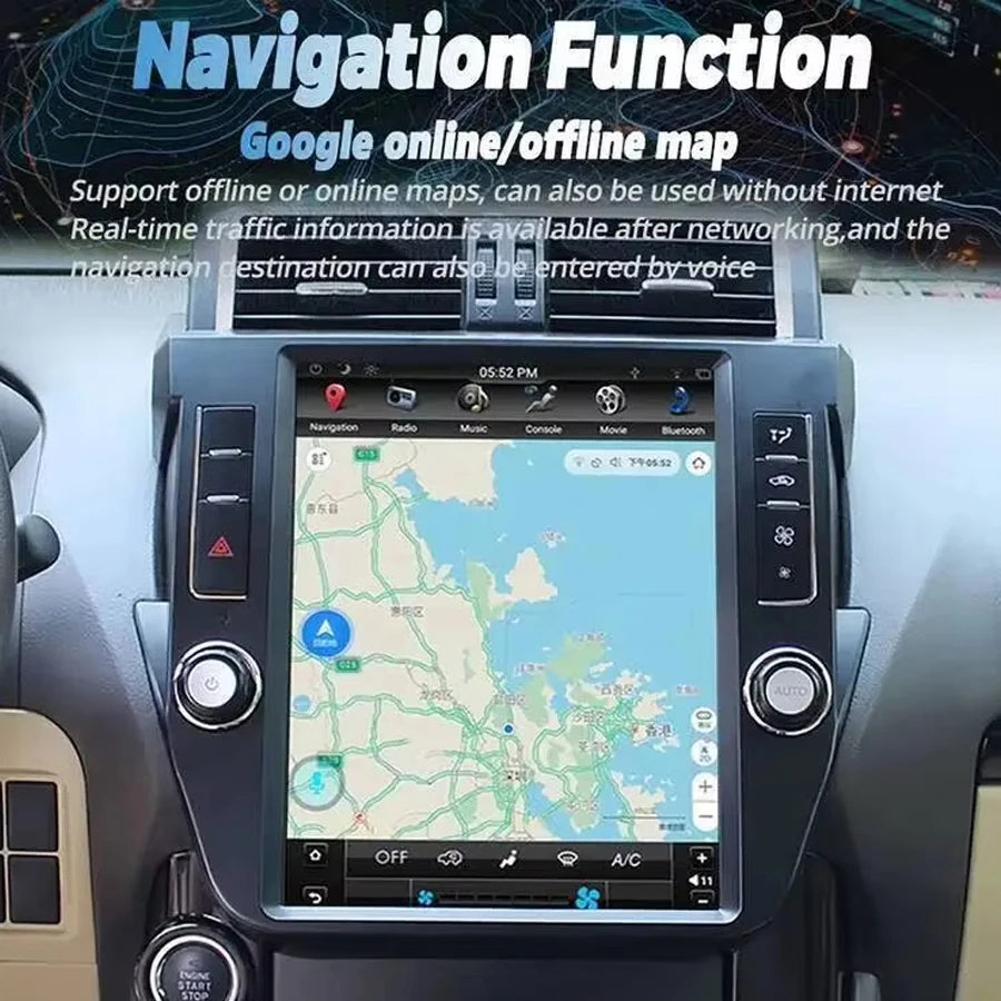 Android 14 Vertical screen For Toyota Land Cruiser Prado LC150 2010-2013 Navi carplay Ster