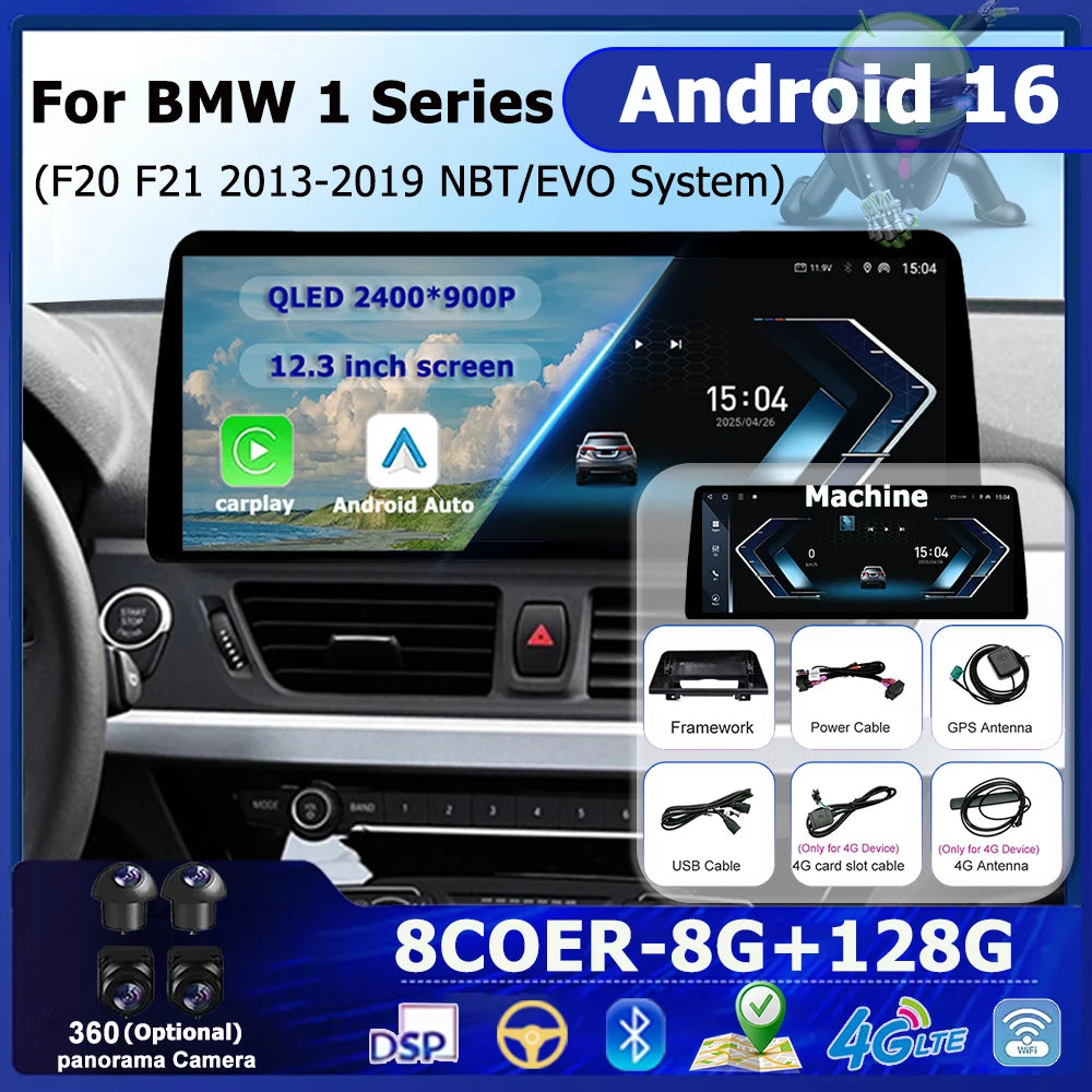 CarPlay Car Radio Multimedia Player For BMW 1 Series F20 F21 F22 F23 2016 - 2019 NBT EVO S