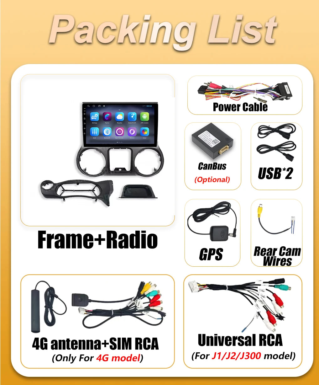 Android 16 Auto Car Radio For Jeep Wrangler 3 JK 2010 - 2018 Carplay Multimedia Player GPS | AUTOKITSHOP