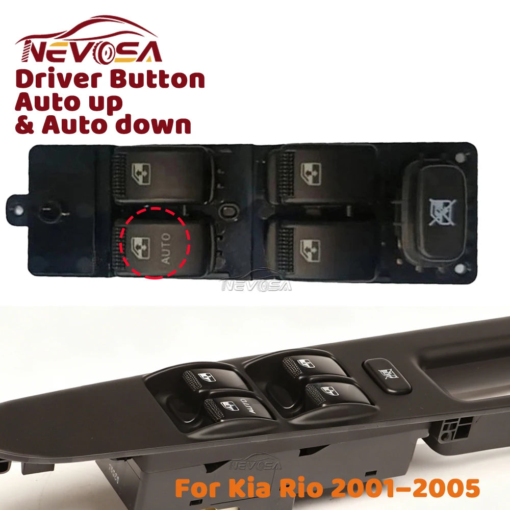 For Kia Rio 2001 2002 2003 2004 2005 Master Left Hand Driver Window Control Switch Glass Lifter  - Automotive LED Light