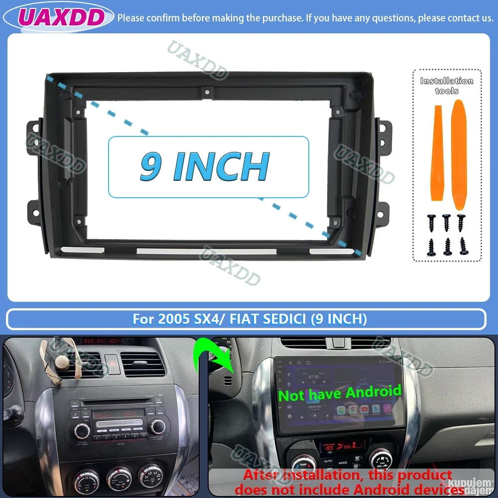 For 2006-2013 Suzuki sx4 s cross Fiat sedici 9inch Car radio android stereo frame panel fa
