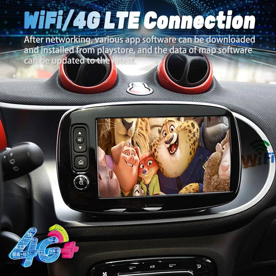 Android 14 Car Radio For Benz Mercedes Smart 453 Fortwo 2014-2020 8" Car Stereo Multimedia