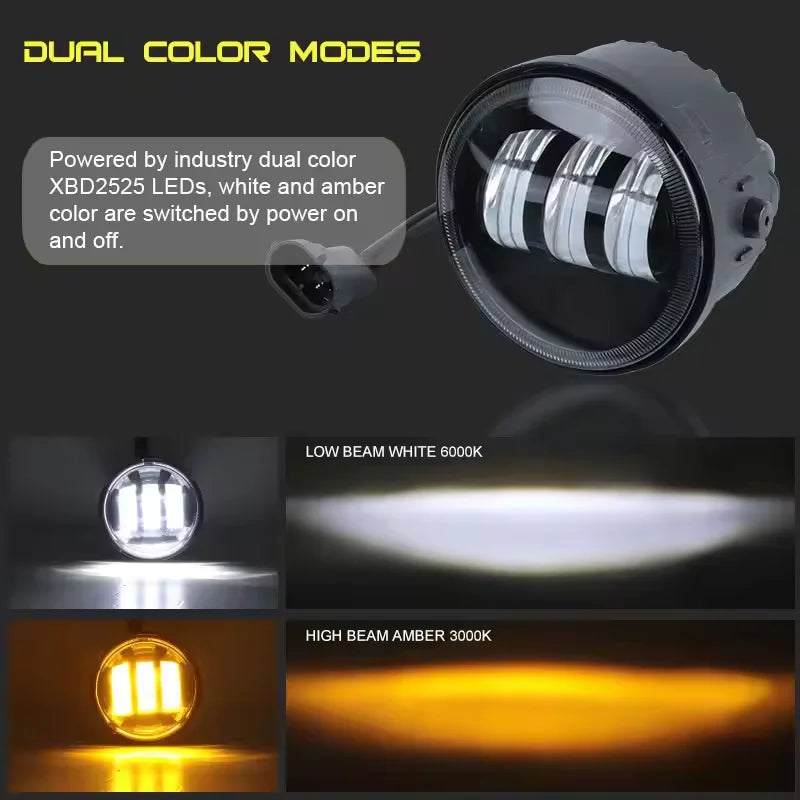 7 Inch Round LED Headlights 4 Inch Fog Lights Turn Signal Lamp For 2007-2018 Jeep Wrangler