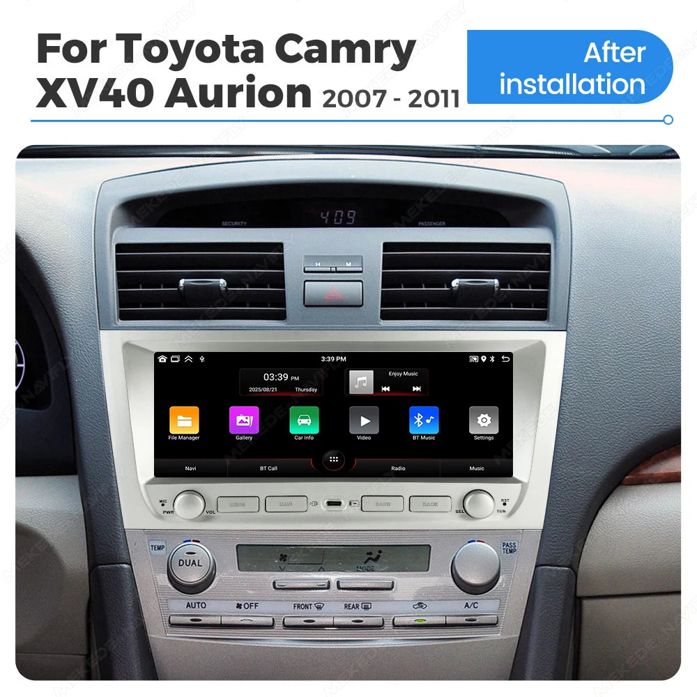 MEKEDE&NAVIFLY Intelligent Car audio radio system For Toyota Camry XV40 Aurion 2007 - 2011