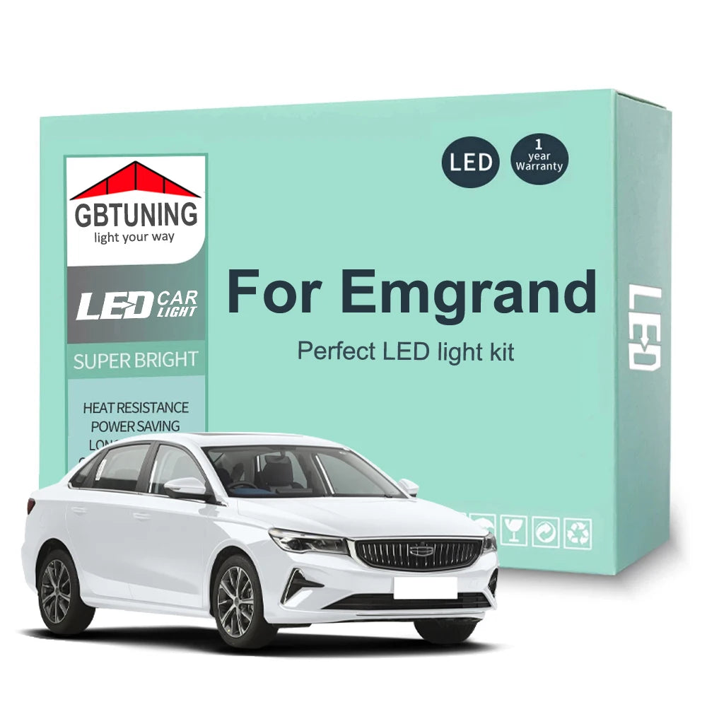 7-Piece LED Interior Light Kit for Geely Emgrand EC7 EC8 - Canbus Error-Free Bulbs | AUTOKITSHOP