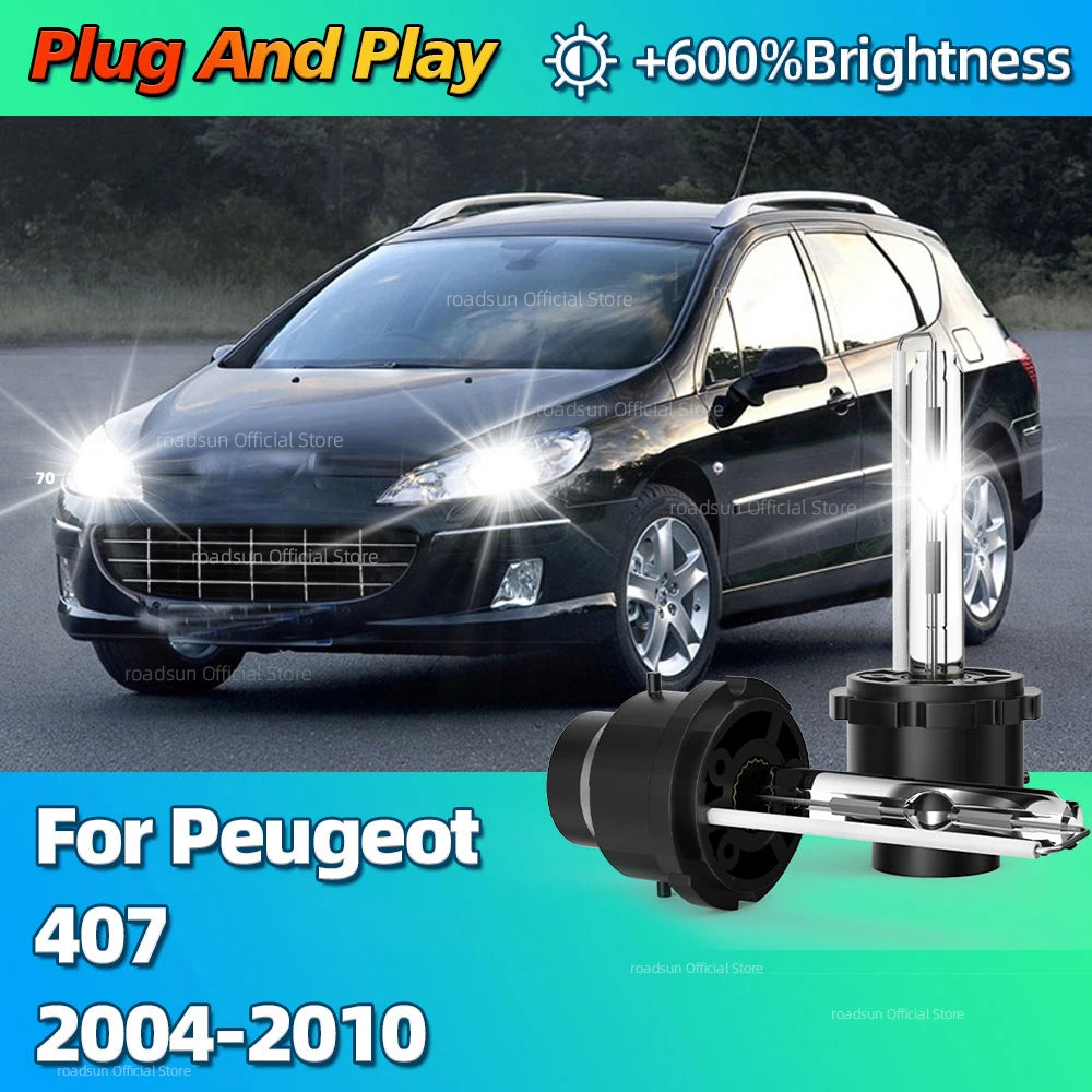 35W D2S 6000K D3S Xenon HID Headlight Replacement Bulb For Peugeot 407 2004 2005 2006 2007
