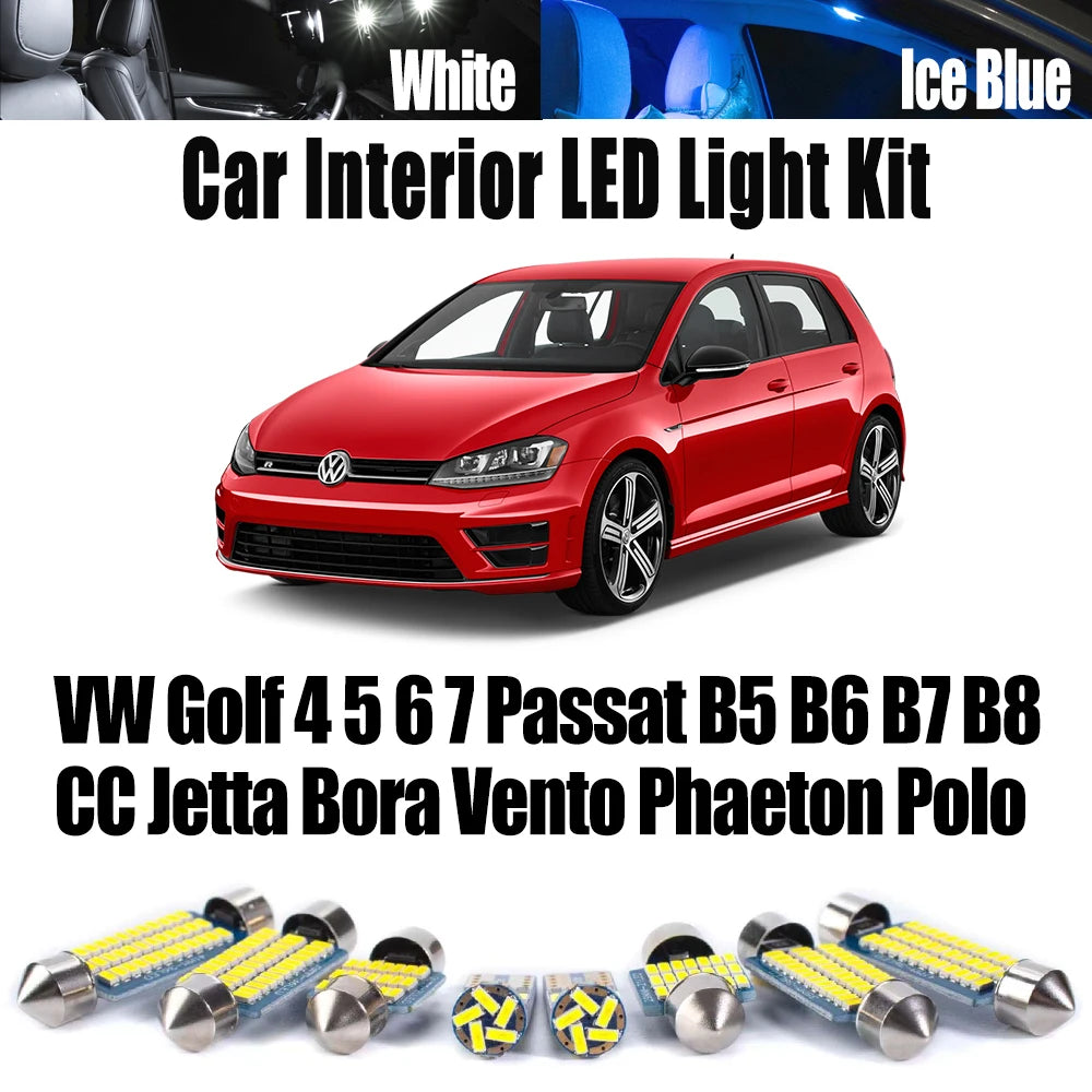 LED Interior Light Kit for VW Golf 4 5 6 7 Passat B5 B6 B7 B8 CC Jetta Bora Vento Phaeton Polo Car Indoor Bulbs LED I...