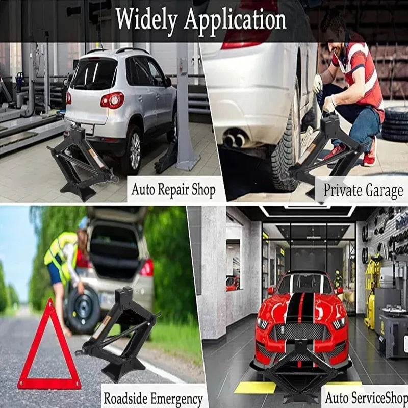 Hand Cranked Scissor Jack 08T 1T 2T Portable Labor Saving Car Jack Car Repair Tire Replacement S - Automotive LED Light